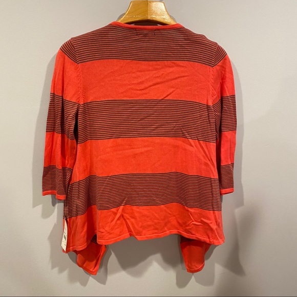 Notations Orange and army green draped cardigan - Picture 6 of 9